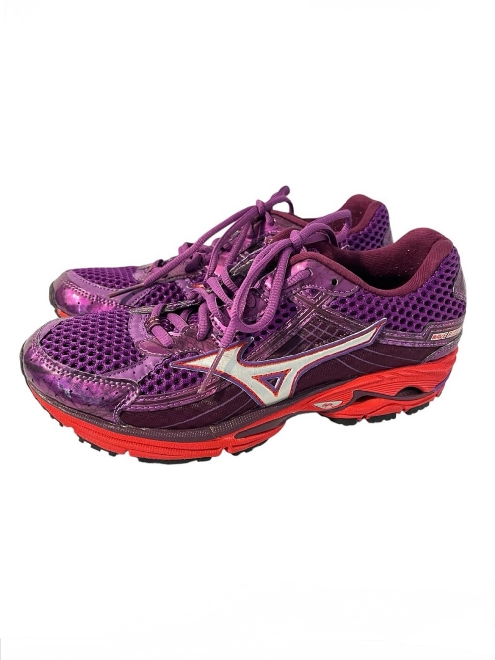 MIZUNO Wave Rider 15 Women's 8 Athletic Running Shoes Purple red gym workout